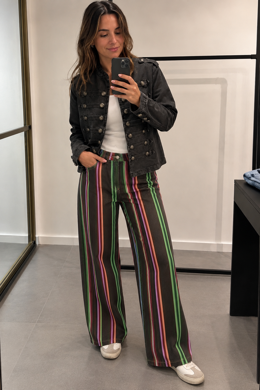 Jeans rayas retro