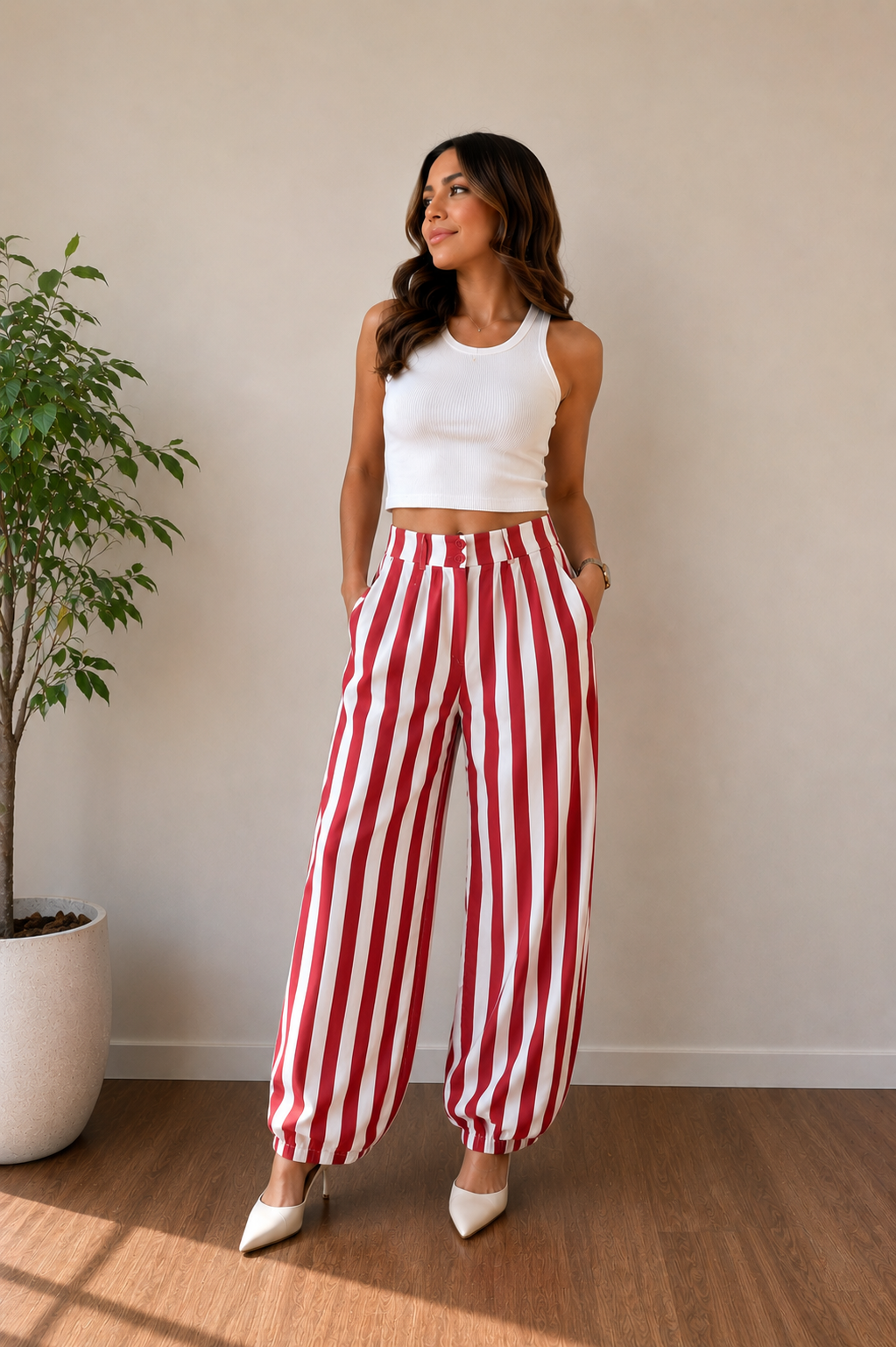 Pantalón ballon rayas