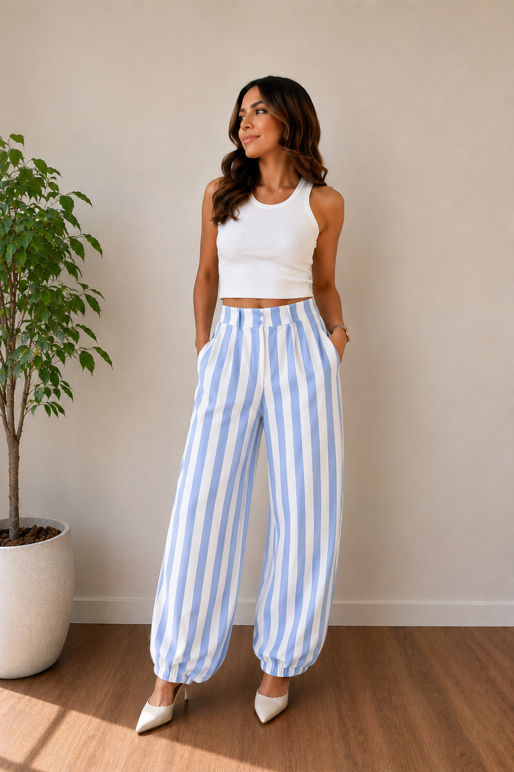 Pantalón ballon rayas